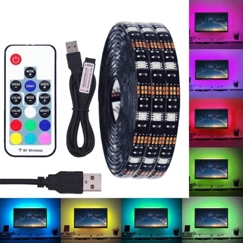 Tira LED USB 5v 2m 5050 C/Remoto RGB GE-USB/2M/RGB