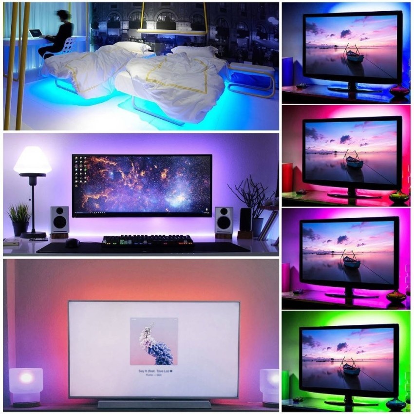 Rasta 5 METER USB Powered TV Behind Lighting LED Strip Android and IOS  Apple Controlled TV Backlight RB LED Neon Accent Lights Strips Bluetooth