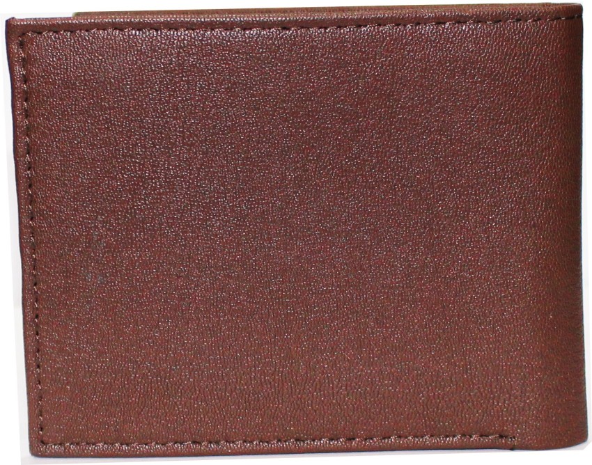 TOMMY HlLFlGER Men Casual Brown Genuine Leather Wallet Brown