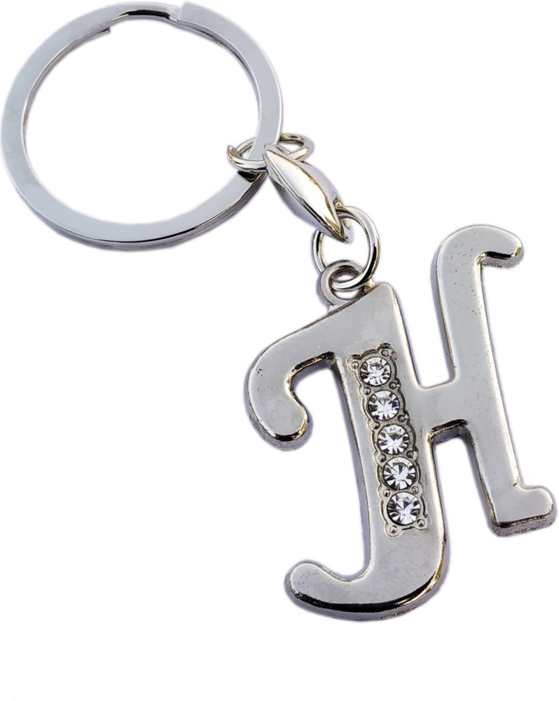 KTB Creations H Alphabet Keychain Metal H Letter H Word Logo Key
