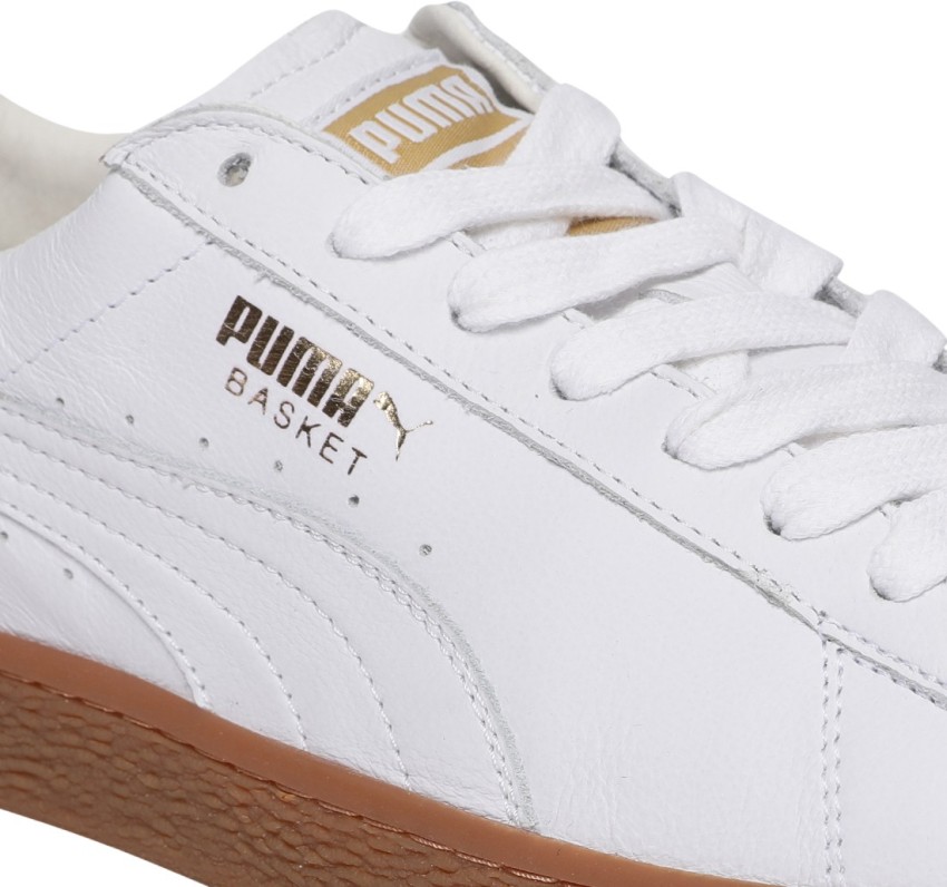 Puma basket white gum on sale sole