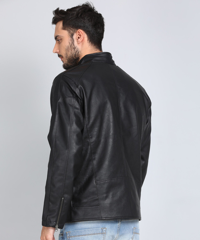 French connection mens leather flight jacket black cheap