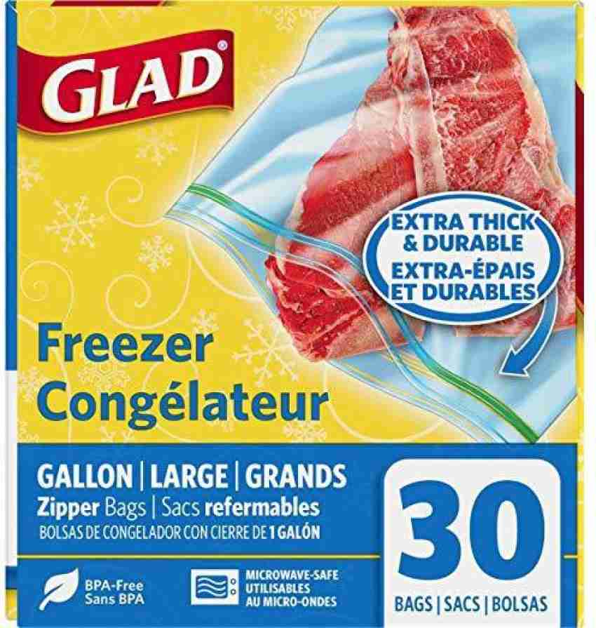 Glad Zipper Food Storage Freezer Bags - Gallon - 20 Count, 1