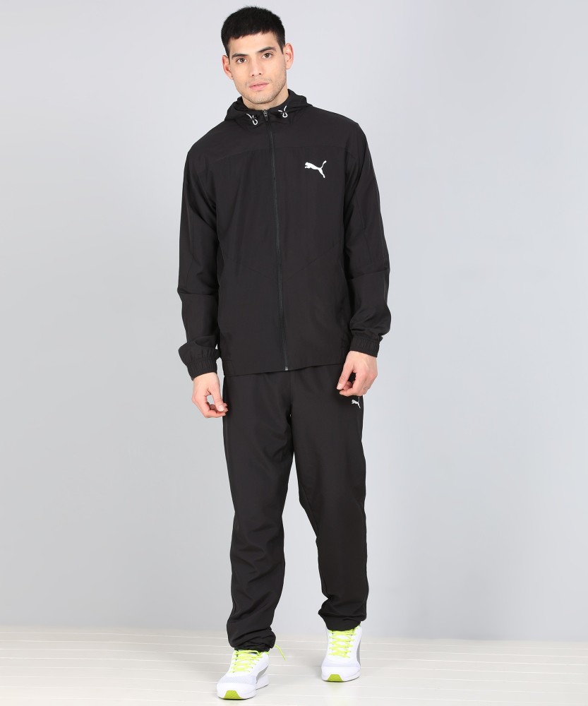 Black puma jogging suit hot sale