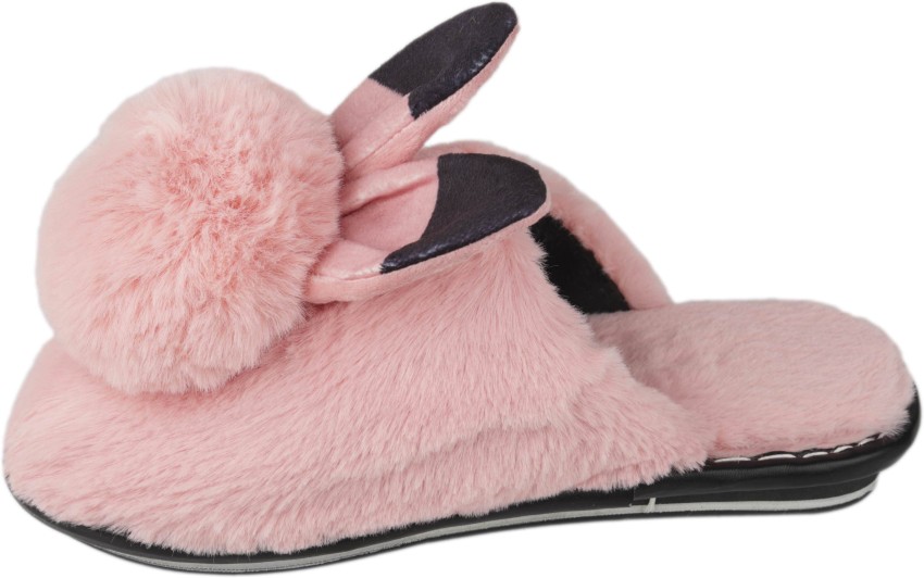 Buy IRSOE Fur Pink Comfortable Indoor & Outdoor Slippers