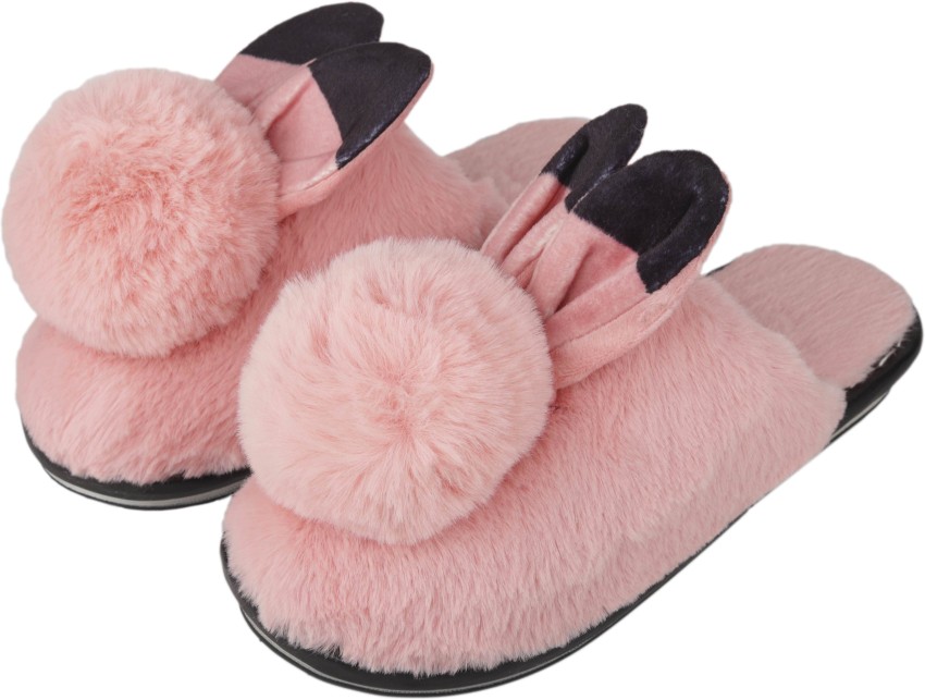 Buy IRSOE Fur Pink Comfortable Indoor & Outdoor Slippers
