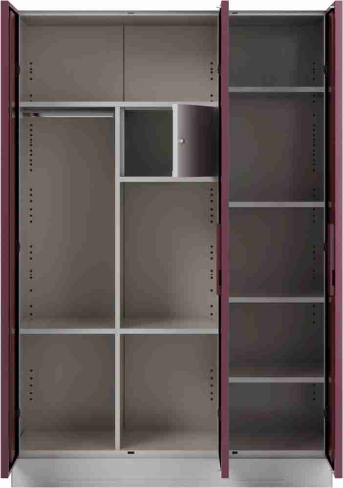 GODREJ INTERIO Slimline Fantasia 2 Door Steel Almirah with 4 Shelves in  Dark Wood : : Home & Kitchen