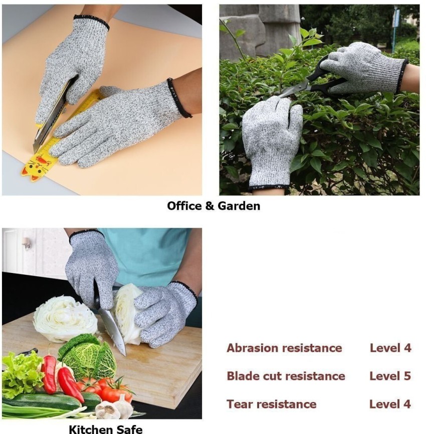 Food Grade Level 5 Protection, Safety Kitchen Cuts Gloves - for Oyster Shucking, Fish Fillet Processing, Mandolin Slicing, Meat Cutting and Wood