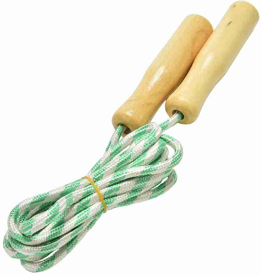 Quinergys Nylon Jump Rope w Wood Handles Speed Skipping Rope