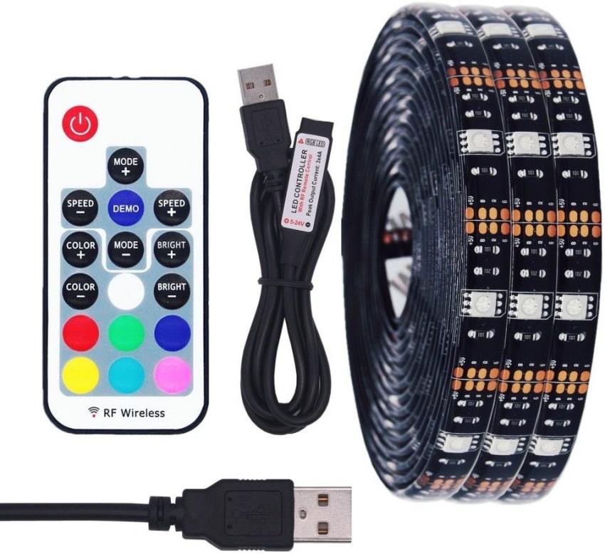 amiciVision USB 5V 5050 RGB LED Strip 2 Meters, with RF Remote For TV  Background 5050 RGB 2m Led Light Price in India - Buy amiciVision USB 5V  5050 RGB LED Strip 2 Meters, with RF Remote For TV Background 5050 RGB 2m  Led Light online at