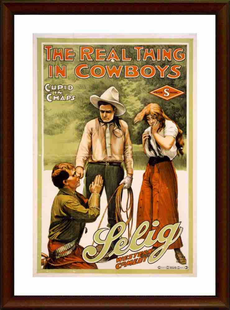 The Real Thing In Cowboys Retro Paper Print Art Paintings