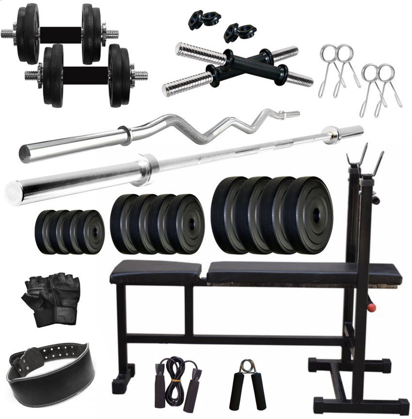 KRX 45 kg PVC COMBO 6 WB SL Home Gym Combo Price in India