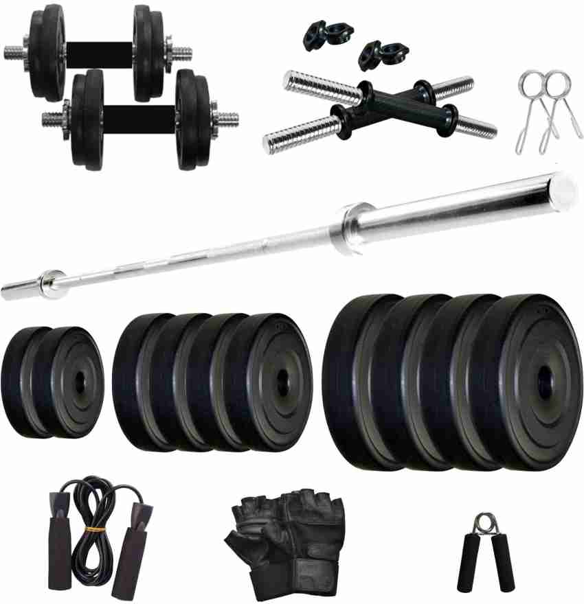 Vicky transform 24 kg pvc 24 kg best sale curl and straight rod combo home gym combo