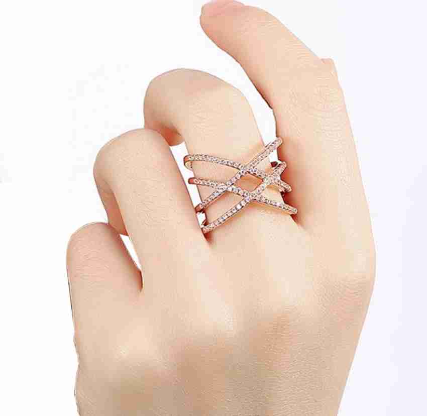 X shaped hot sale diamond ring