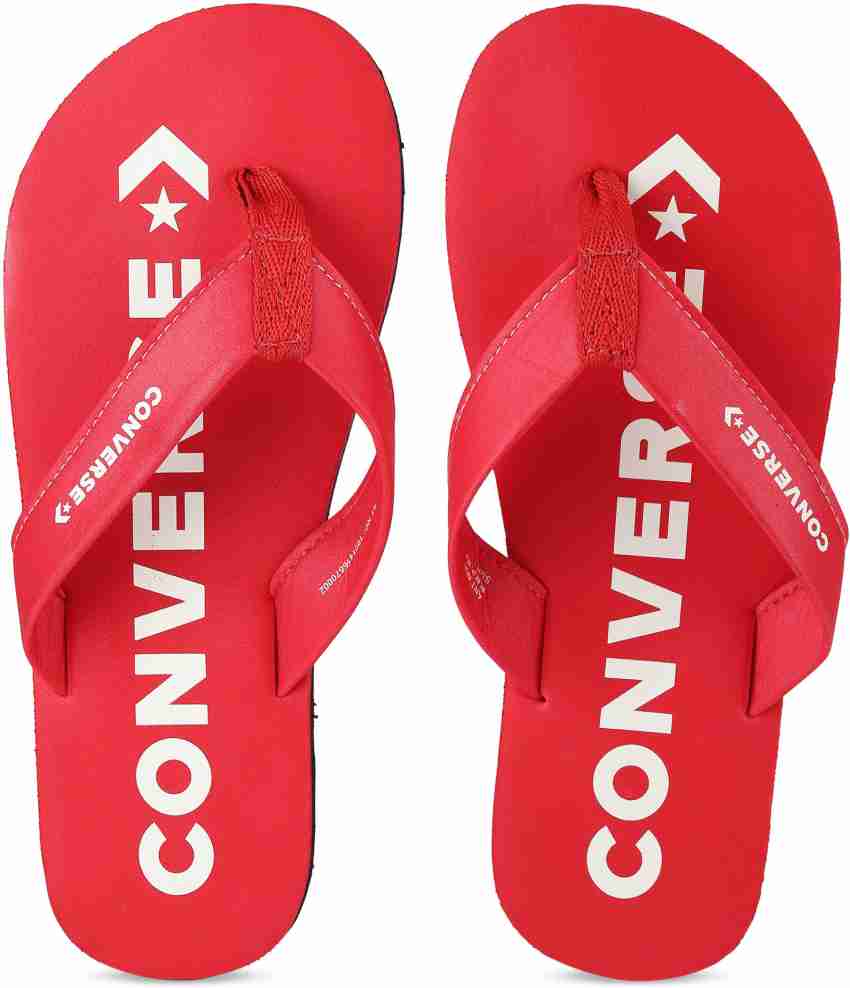 Red converse flip store flops