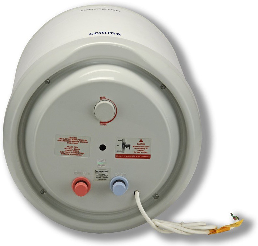Crompton 10 L Storage Water Geyser (GEMMA 1710, White And Grey) Price in  India - Buy Crompton 10 L Storage Water Geyser (GEMMA 1710, White And Grey)  online at Flipkart.com