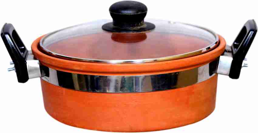 Clay/Earthen/Mud Pressure Cooker with Glass lid 3 and 4 liter