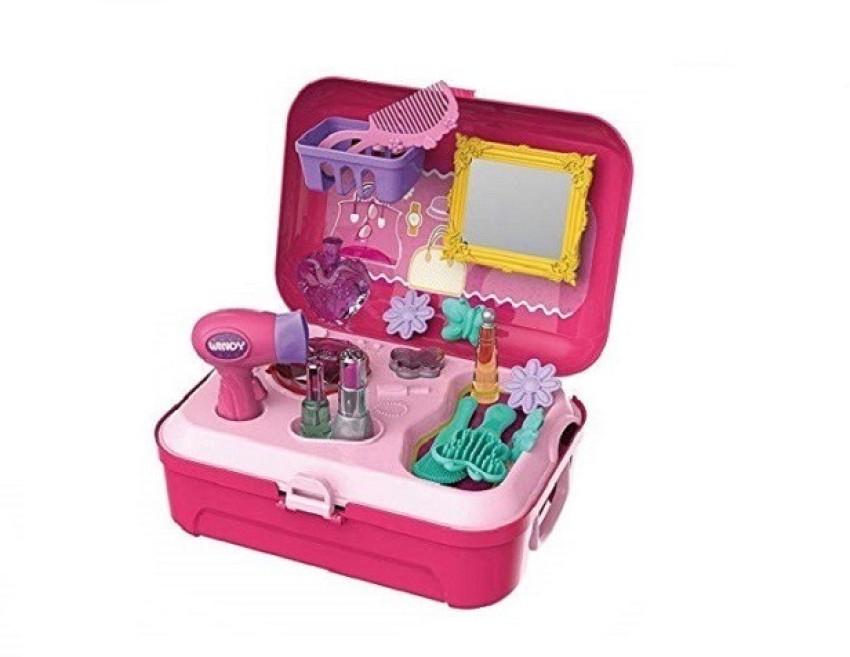 Pretend Play Beauty Set, Stylist Salon Playset Kit for Kids Toy Accessories  Includes Hair Dryer,Brush,Mirror & Styling(17pcs) Toy for little girl 1 2