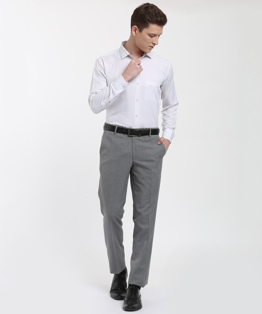 Buy Beige Cotton Solid Slim Fit Formal Trousers online  Looksgudin