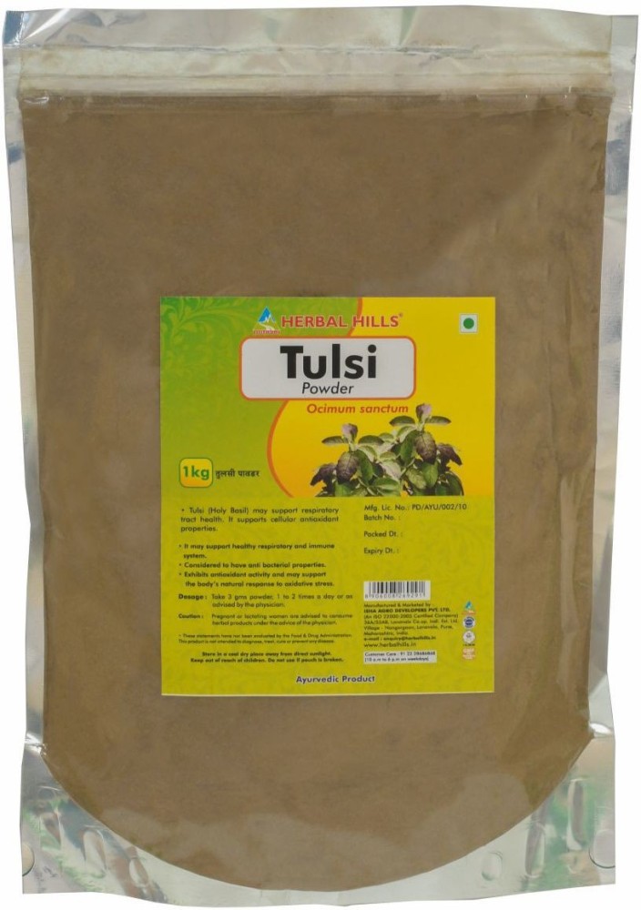 Herbal Hills Tulsi powder 1 kg powder Pack of 5 Basil leaves