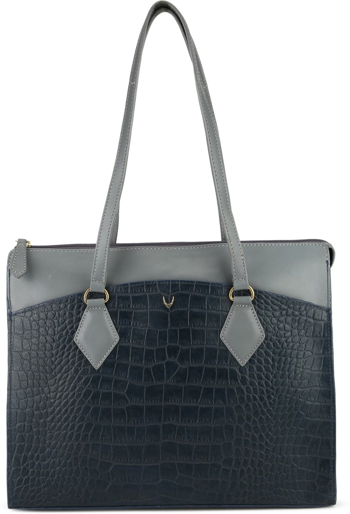 Buy HIDESIGN Blue Leather Womens Work Tote Handbag | Shoppers Stop