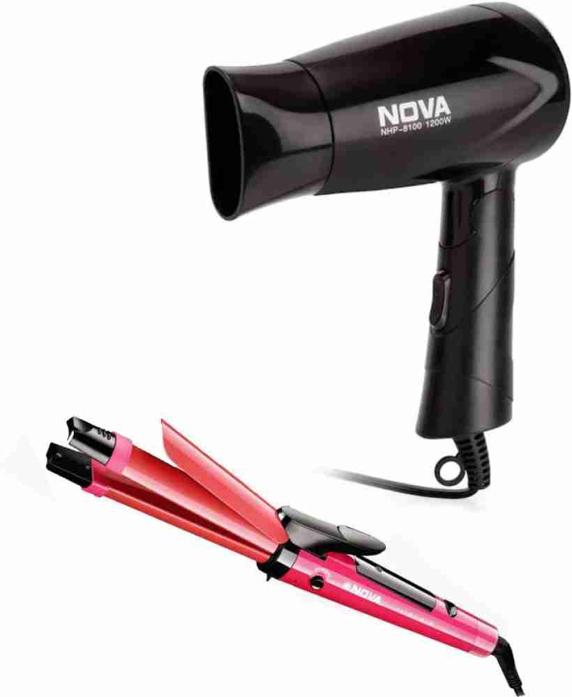 Nova hair dryer straightener curler combo best sale