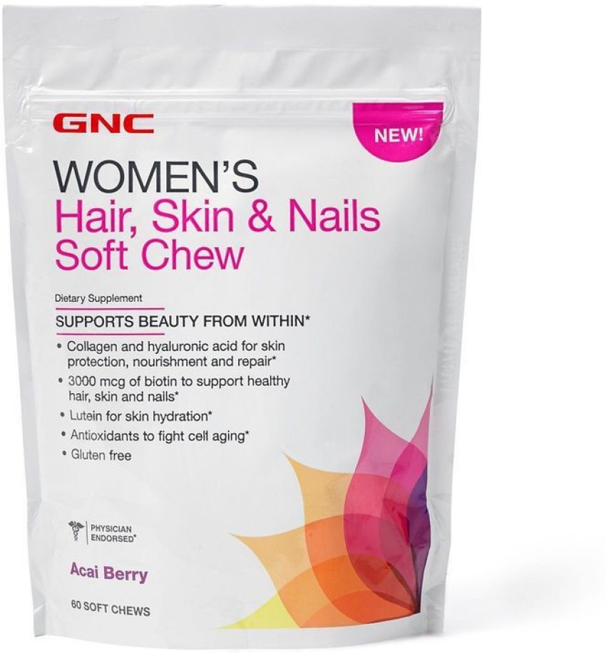 GNC Hair, Skin, & Nails Vitamins, with Biotin, 60 Tablets - Walmart.com