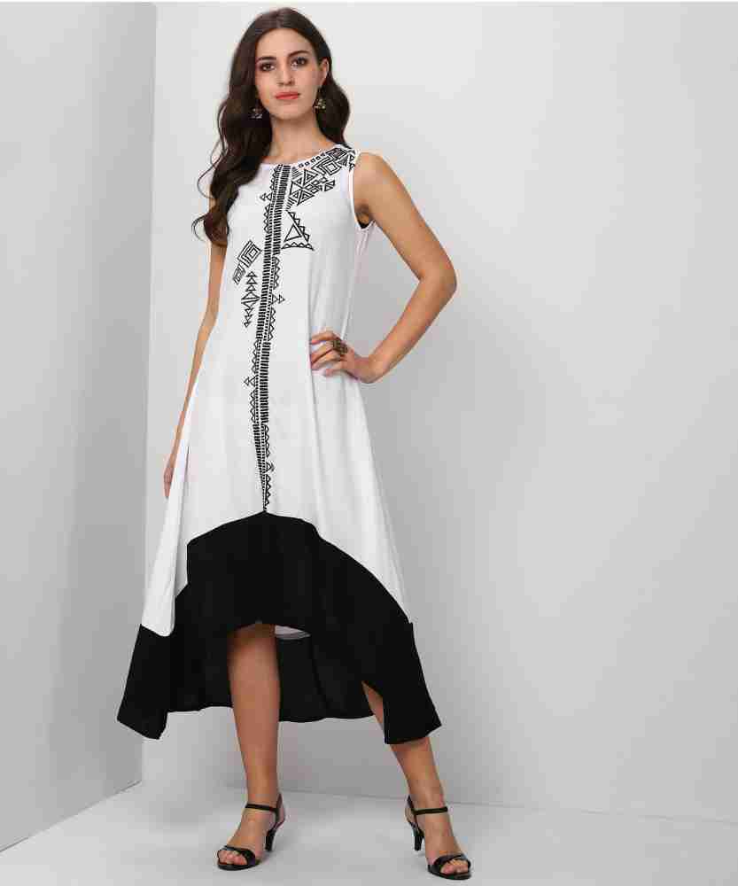 GLOBAL DESI Women High Low White Black Dress Buy White GLOBAL DESI Women High Low White Black Dress Online at Best Prices in India Flipkart