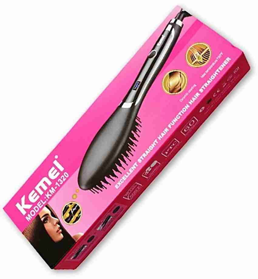 Kemei Electric Hair Brush KM 1320 Hair Straightener Brush Kemei Flipkart