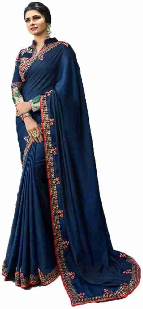Navy blue deals saree flipkart