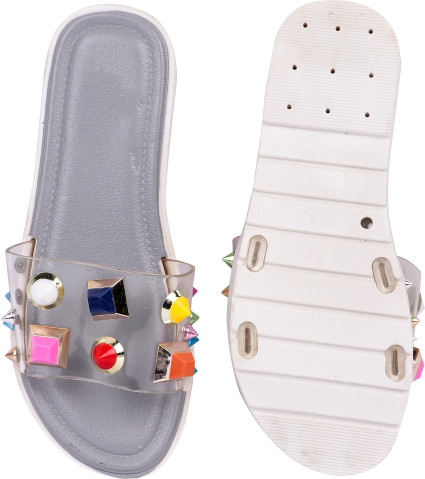 Brauch Women Grey Transparent Slides Buy Brauch Women Grey