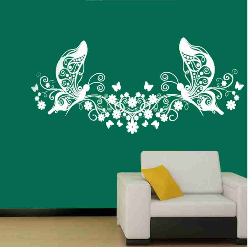 Kayra Decor Periwinkle Flower Wall Design Stencils for Wall