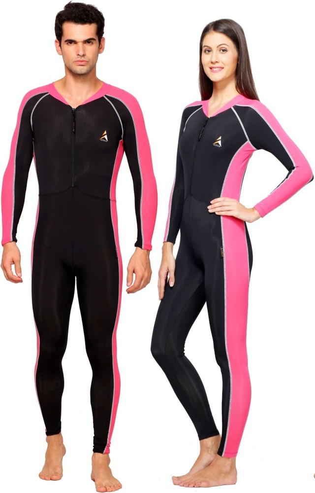 Attiva Skating One Piece Suit With Long Sleeves Solid Men & Women Swimsuit  - Buy Attiva Skating One Piece Suit With Long Sleeves Solid Men & Women  Swimsuit Online at Best Prices