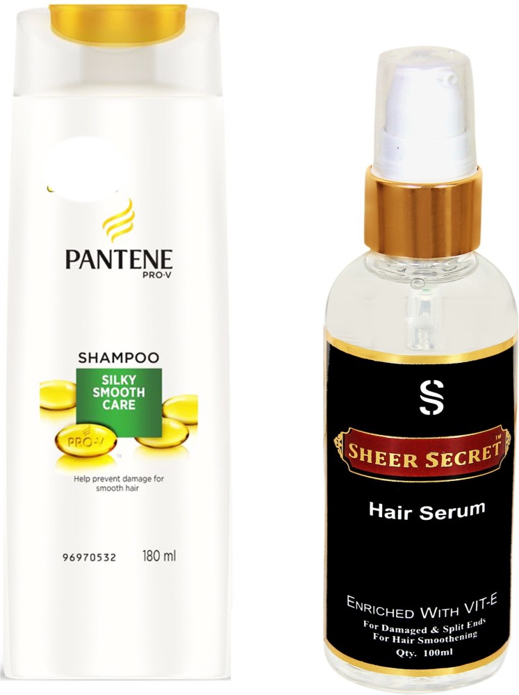 Sheer Secret HAIR SERUM 100ML and PANTENE SILKY SMOOTH CARE SHAMPOO 180ML  Price in India - Buy Sheer Secret HAIR SERUM 100ML and PANTENE SILKY SMOOTH CARE  SHAMPOO 180ML online at