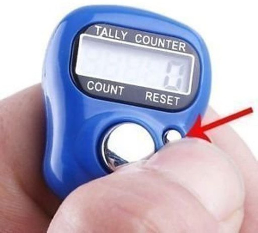 Finger Tally Counter with Compass Digital Electronic Tasbeeh Counters Lap  Track Handheld Clicker Re-settable Counter