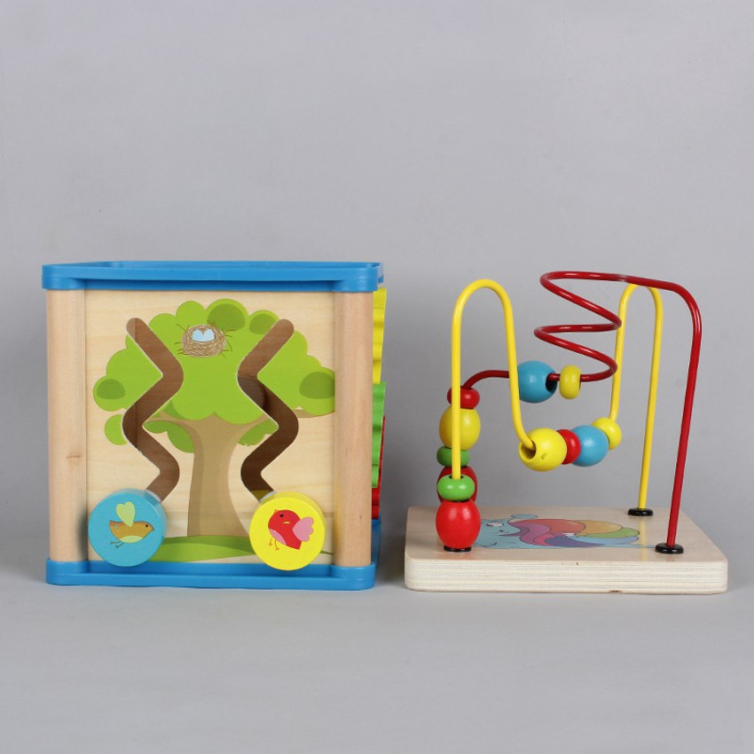 Wooden box toy with beads sale