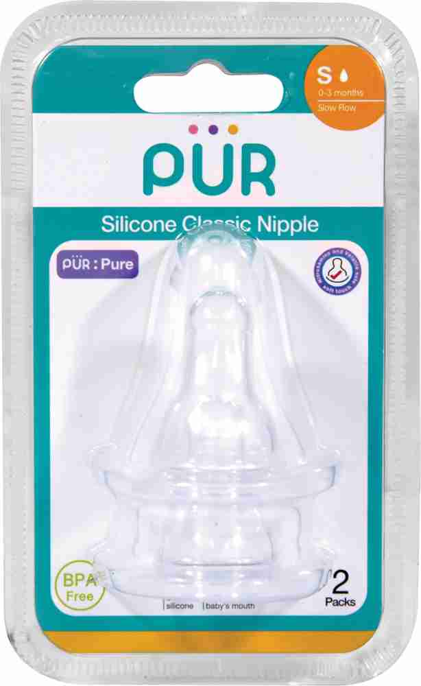 PUR Classic Slim Neck Nipple Size S (Pack of 2) New Born Flow Nipple Price  in India - Buy PUR Classic Slim Neck Nipple Size S (Pack of 2) New Born Flow