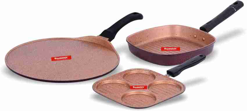 Sumeet Granite Finish NonStick Aluminium Round Shape Grill Pan