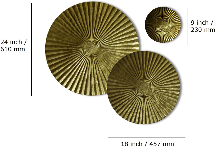 Craftter Bright Gold Color Set Of 3 Circles Metal Wall Décor Hanging Large  Wall Sculpture Art Price In India - Buy Craftter Bright Gold Color Set Of 3 Circles  Metal Wall Décor