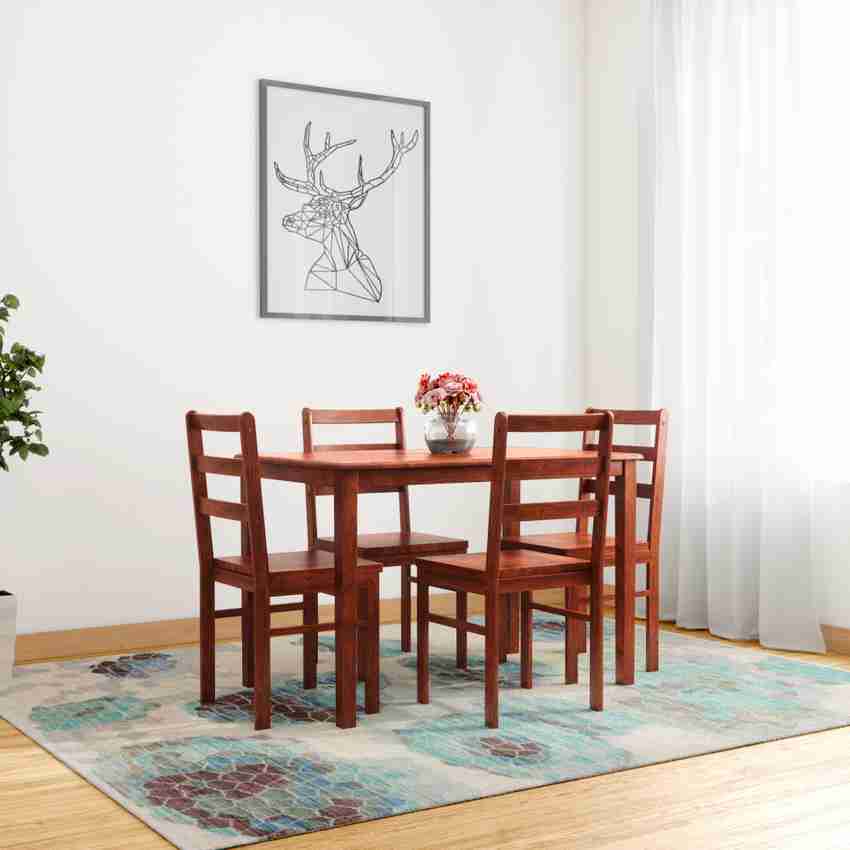 WOODNESS Winston Solid Wood 4 Seater Dining Set Price in India