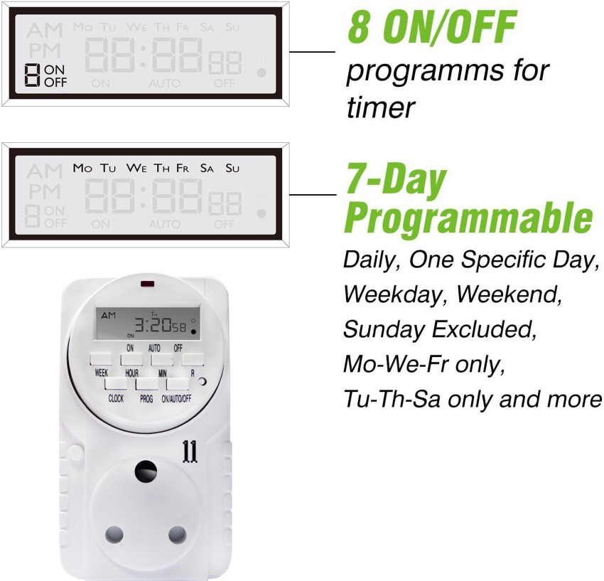 Automatic Smart Digital Programmable Timer Switch with Smart Socket Plug