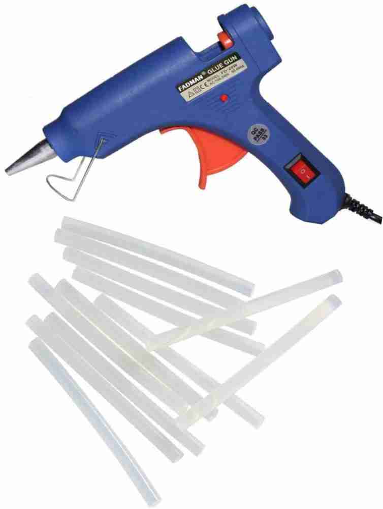 FADMAN Blue Mini 20 Watt 12 Glue Sticks Hot Melt Glue Gun For