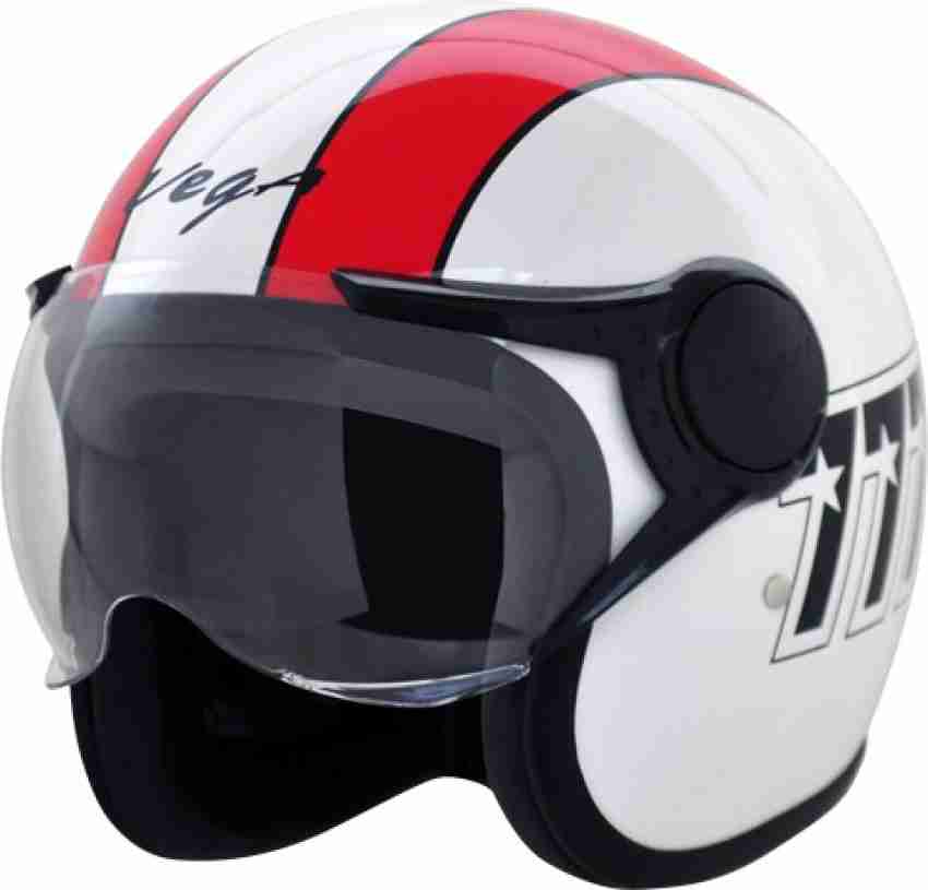 Red and discount white bike helmet