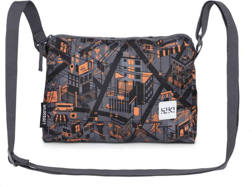 Wildcraft Black Orange Sling Bag Twig