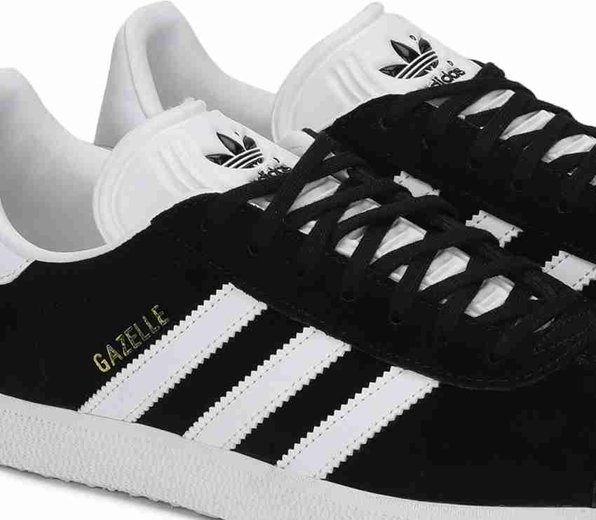 Mens black and white gazelles deals