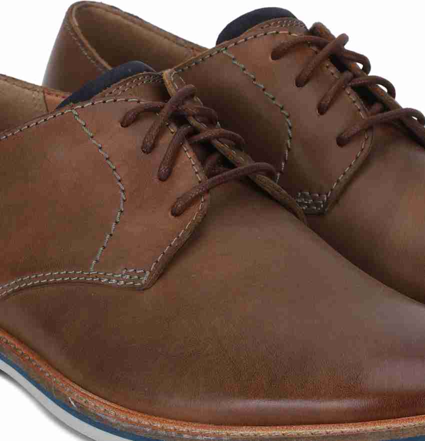 CLARKS Atticus Lace Tan Leather Casuals For Men Buy CLARKS