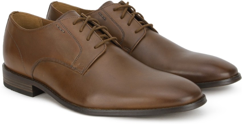 CLARKS Nantasket Fly Dark Tan Lea Derby For Men Buy CLARKS Nantasket Fly Dark Tan Lea Derby For Men Online at Best Price Shop Online for Footwears in India Flipkart