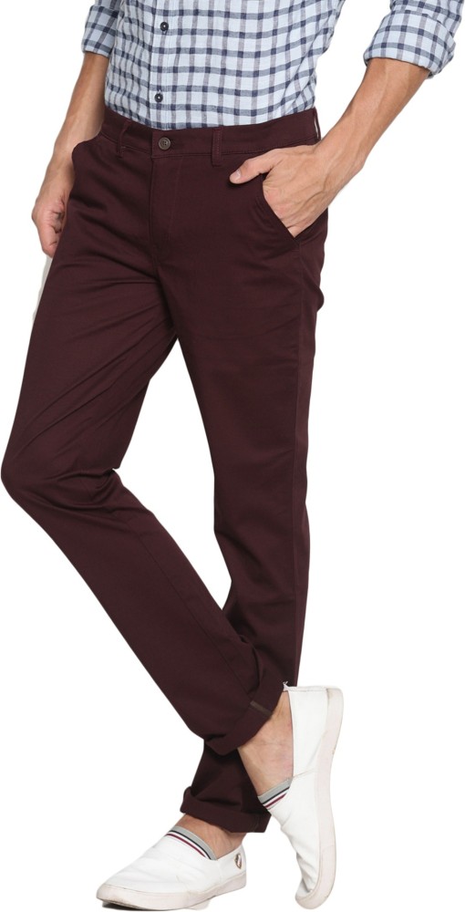 Buy Red Flame Men Purple Lean Fit Trousers  Trousers for Men 475860   Myntra
