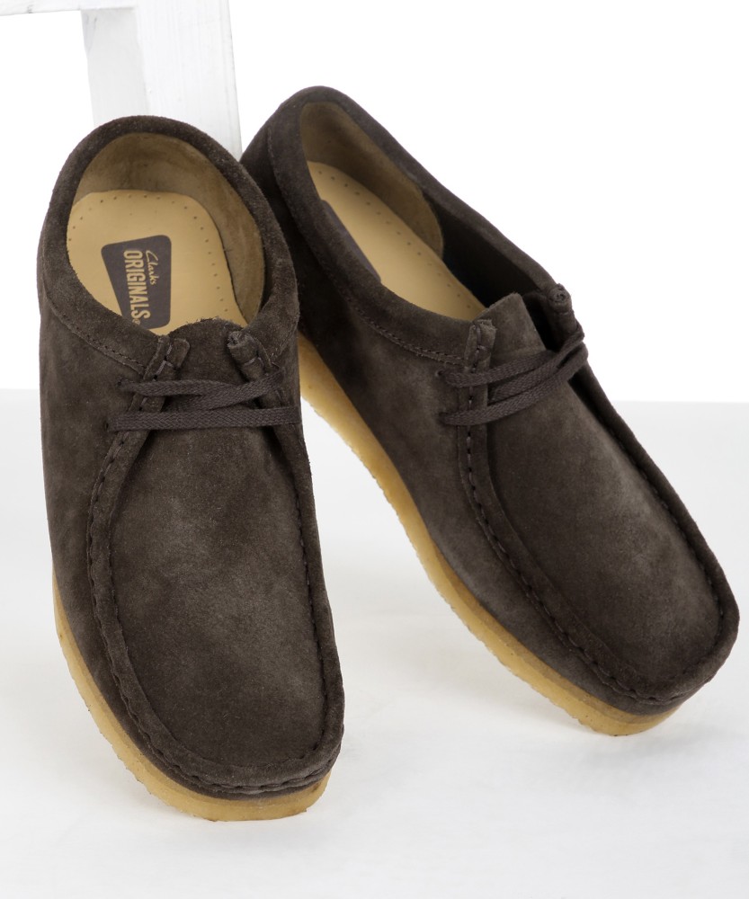 Clarks dark brown outlet wallabees