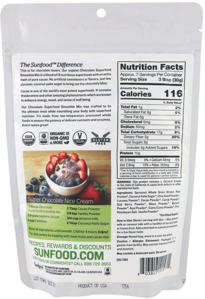 Original Superfood Smoothie Mix, 8oz - Sunfood